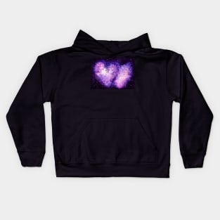 Watercolor Heart Shape Galaxy and Starry Sky Kids Hoodie